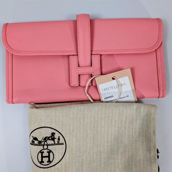 Hermès Rose Confetti Epsom Leather Jige Élan 29 Clutch - Picture 2 of 13